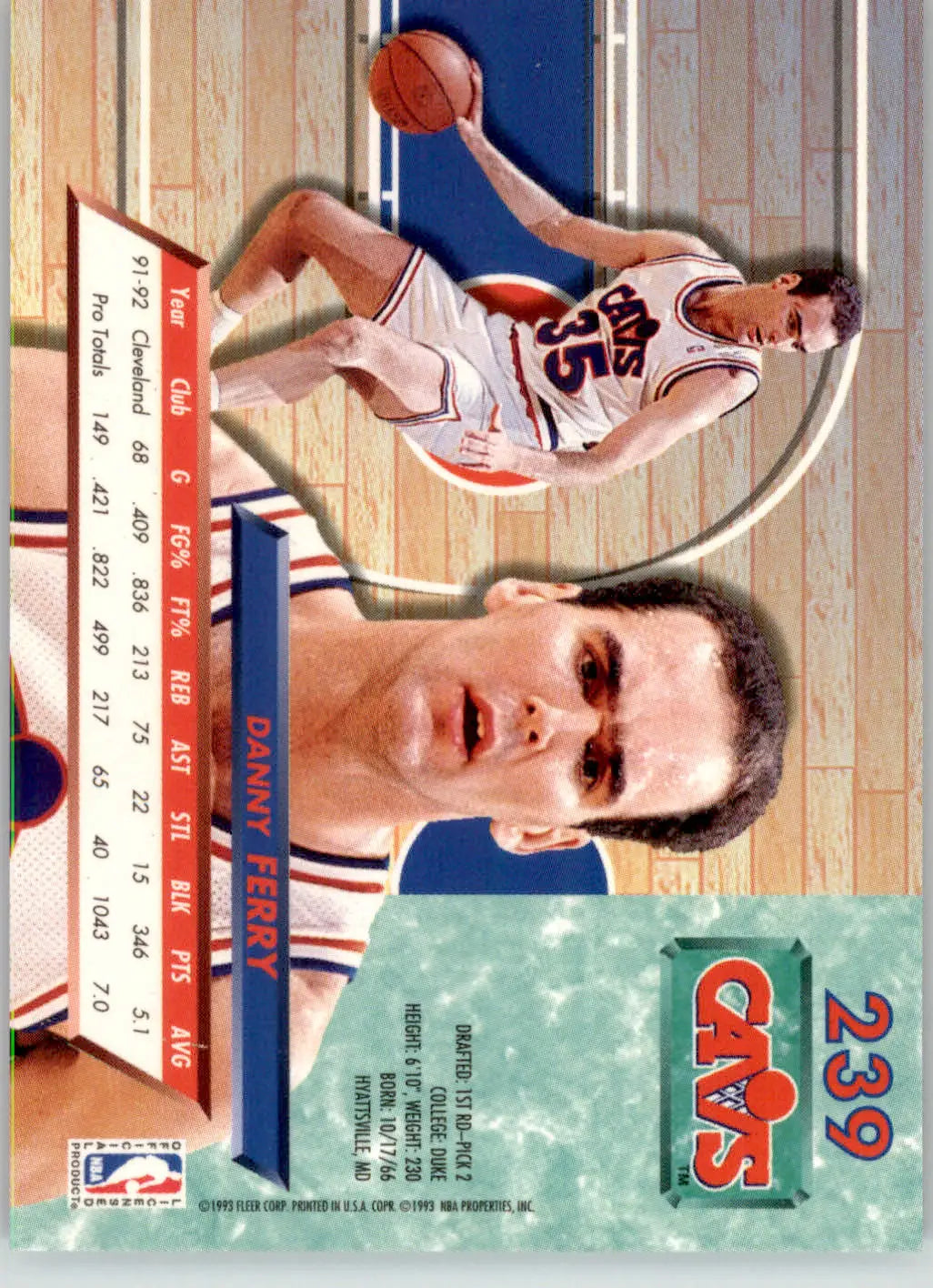 Danny Ferry - 1992-93 Ultra - #239 - Basketball - Basketball Card Single