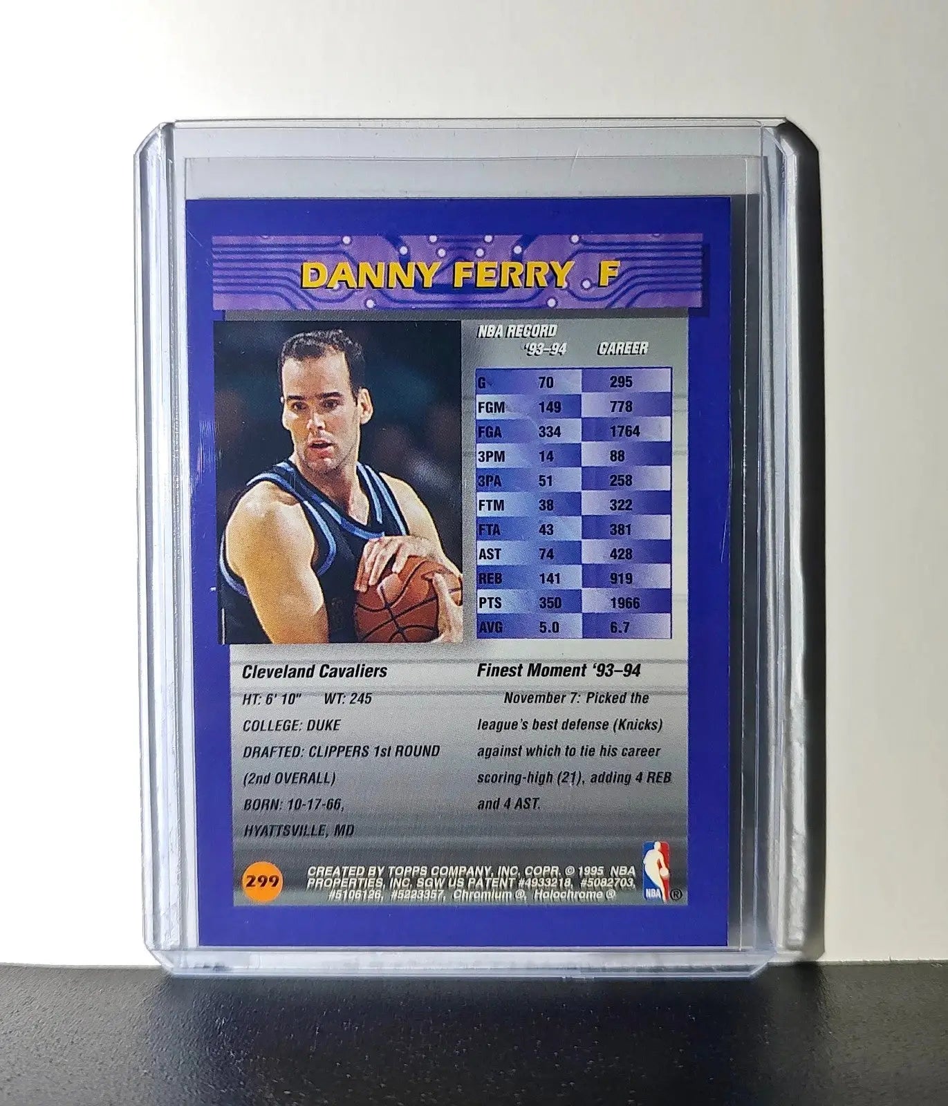 Danny Ferry 1994-95 Topps Finest #299 Basketball Card