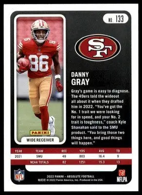 Danny Gray Rookie 2022 Panini Absolute Retail #133 San Francisco 49ers - Football Card Single
