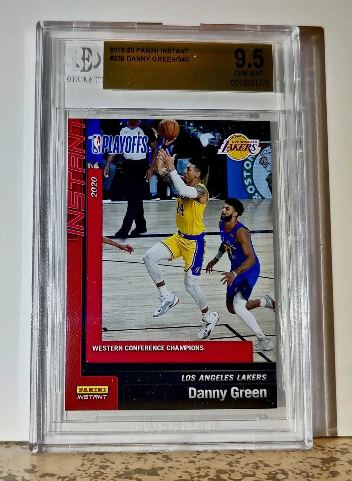 Danny Green 2019-20 Panini NBA #239 Basketball 1 of 340 BGS 9.5 Gem Mint Lakers