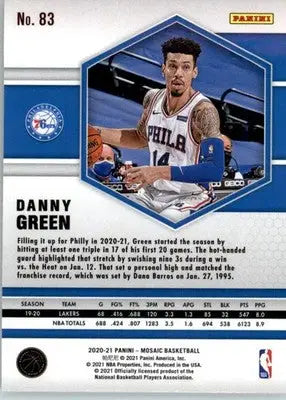Danny Green - 2020-21 Panini Mosaic - #83 - Basketball - Basketball Card Single
