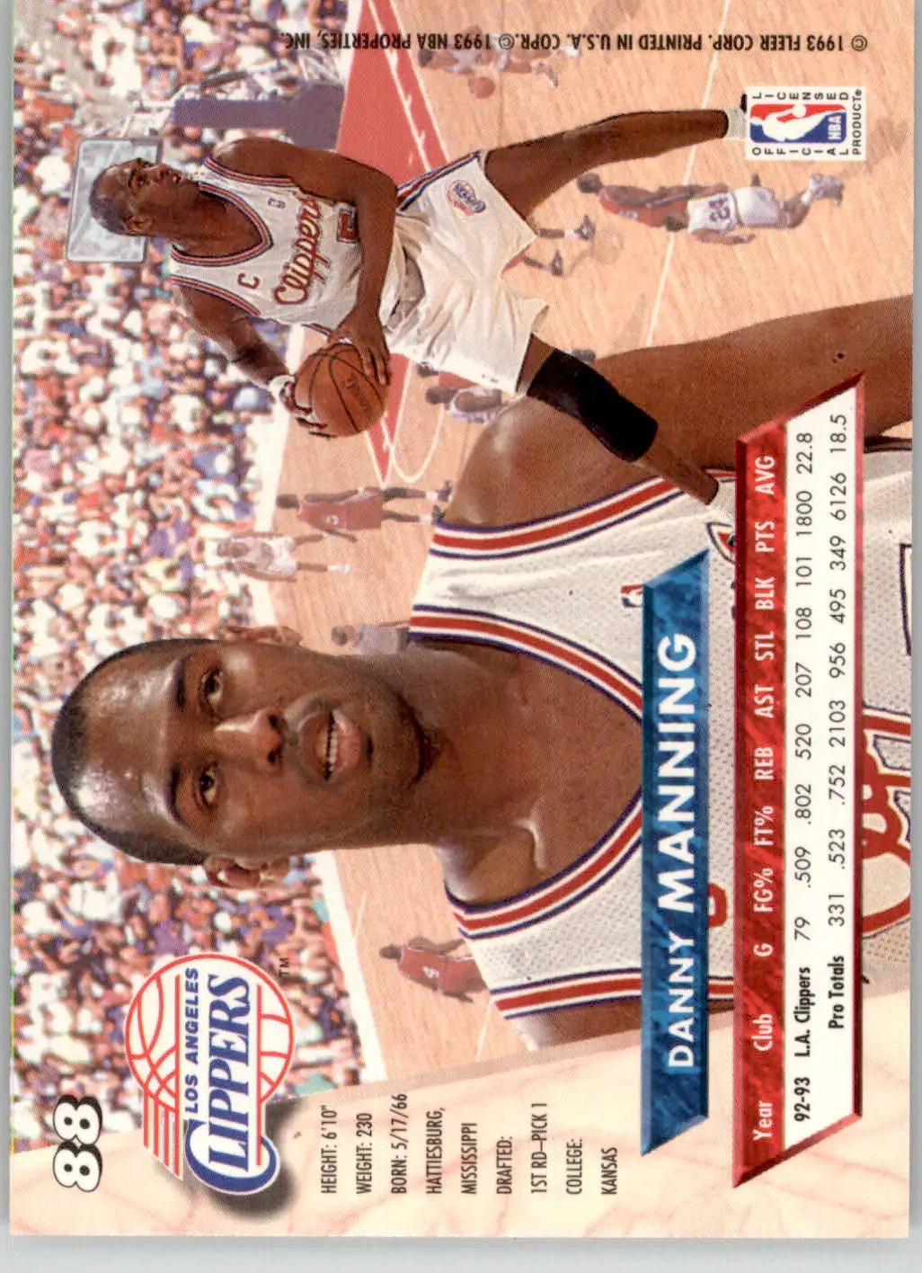 Danny Manning - 1993-94 Ultra - #88 - Basketball - Basketball Card Single