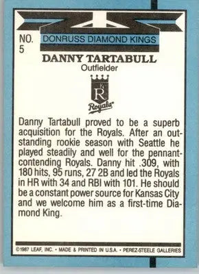 Danny Tartabull - 1988 Donruss - #5 - Baseball - Baseball Card Single