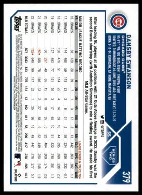 Dansby Swanson 2023 Topps #379 Chicago Cubs - Baseball Card Single