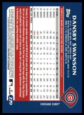 Dansby Swanson 2023 Topps Archives #279 Chicago Cubs - Baseball Card Single