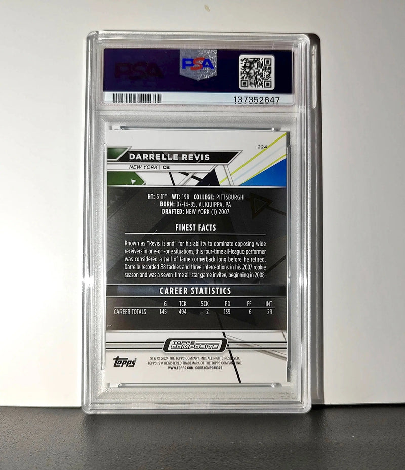 Darelle Revis 2023 Topps Finest #224 014/250 Sky Blue Refractor PSA 10 Gem Mint