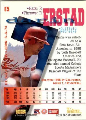 Darin Erstad - 1995 Signature Rookies Fame and Fortune - #E5 - Darin Erstad - Baseball Card Single