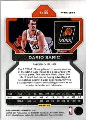 Dario Saric - 2021-22 Panini Prizm - #66 - Green Basketball - Basketball Card Single