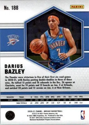 Darius Bazley - 2020-21 Panini Mosaic - #188 - Basketball - Basketball Card Single