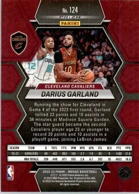 Darius Garland - 2022-23 Panini Mosaic - #124 - Silver Basketball - Basketball Card Single