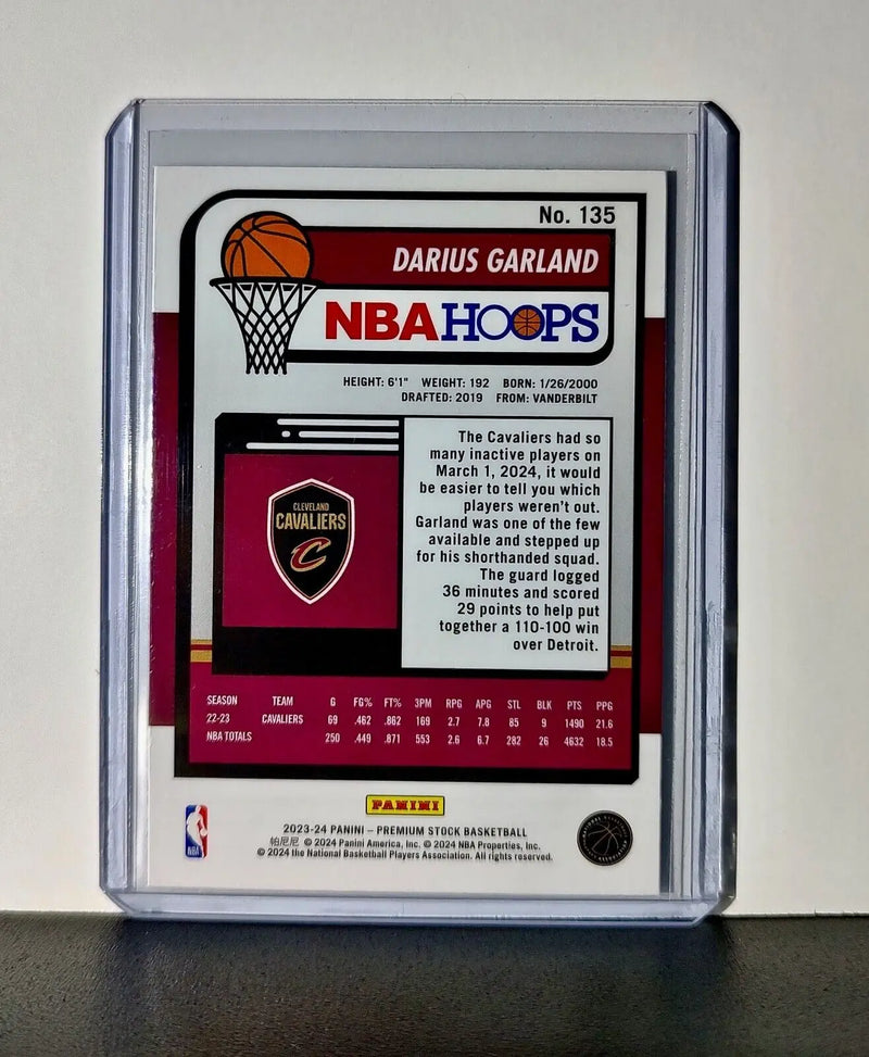 Darius Garland 2023-24 Panini Premium Stock NBA Hoops #135 Card Cavaliers