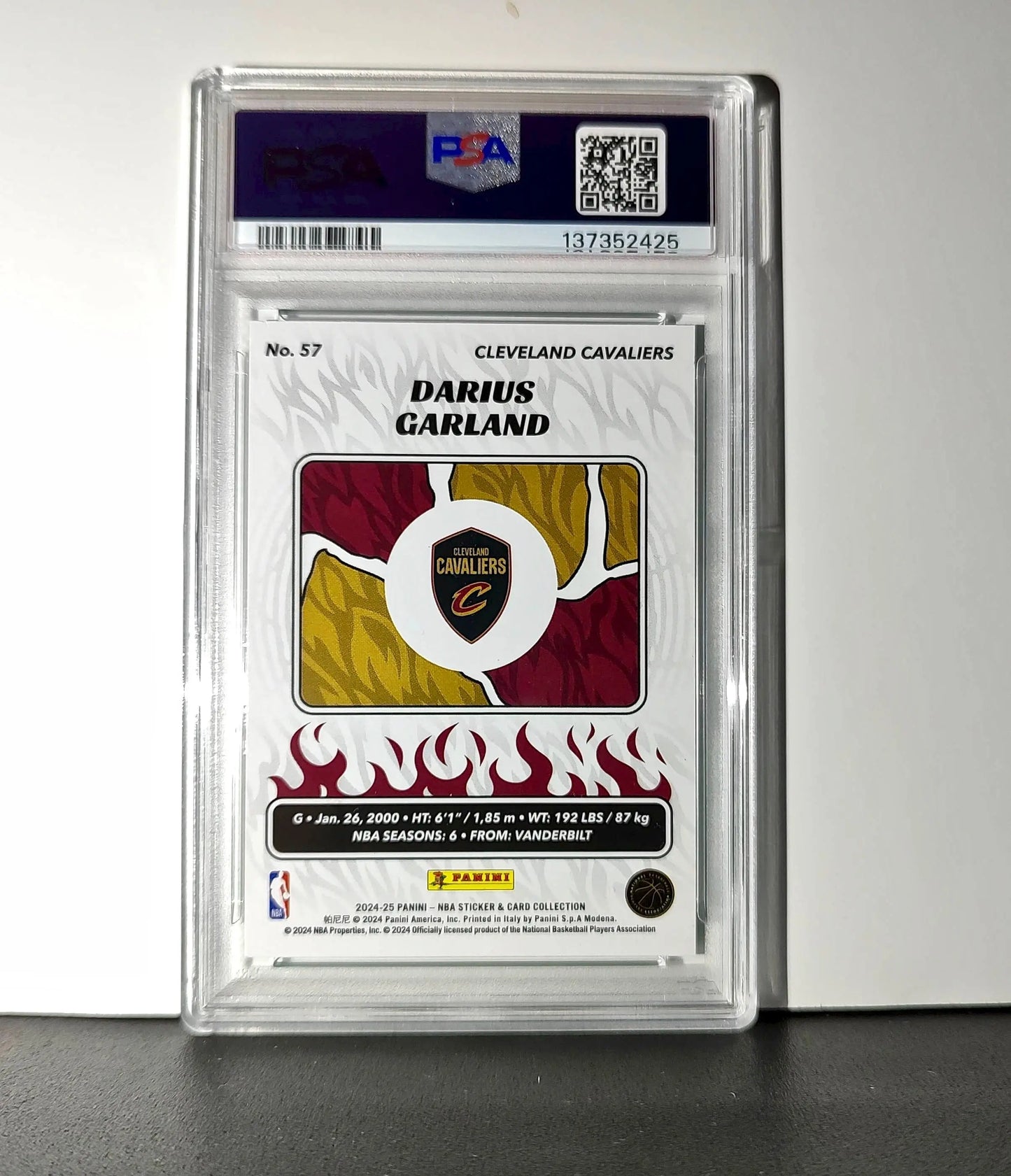 Darius Garland 2024-25 Panini NBA #57 Sticker 5/5 Green Foil PSA 8 NM-MT