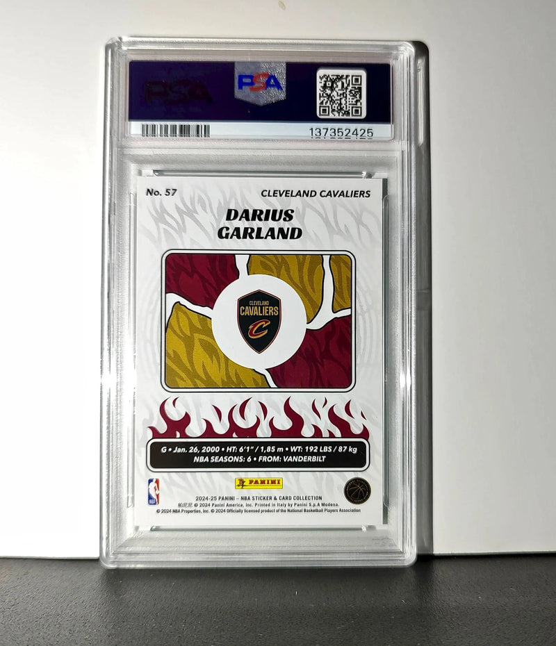 Darius Garland 2024-25 Panini NBA #57 Sticker 5/5 Green Foil PSA 8 NM-MT