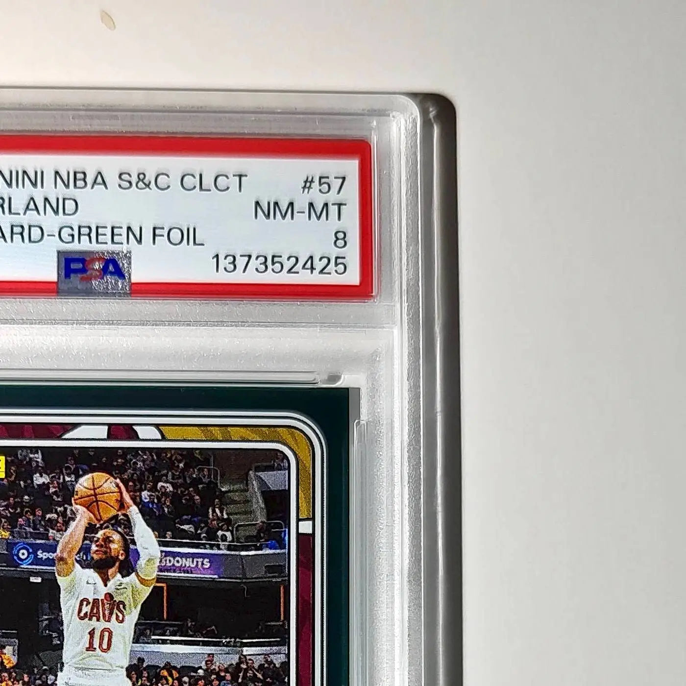 Darius Garland 2024-25 Panini NBA #57 Sticker 5/5 Green Foil PSA 8 NM-MT