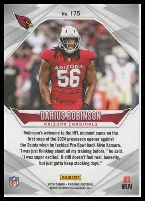 Darius Robinson Rookie 2024 Panini Phoenix #175 Arizona Cardinals