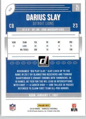 Darius Slay - 2018 Donruss - #97 - Football - Football Card Single