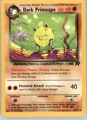 Dark Primeape - Team Rocket - 43/82 - Unlimited HP Pokemon - Pokémon Card Single