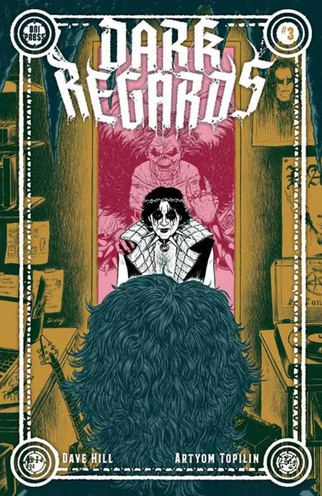 Comic book cover featuring a Kiss-like makeup person and furry-haired figure for Dark Regards #3 Cover B Noah Bailey Variant
