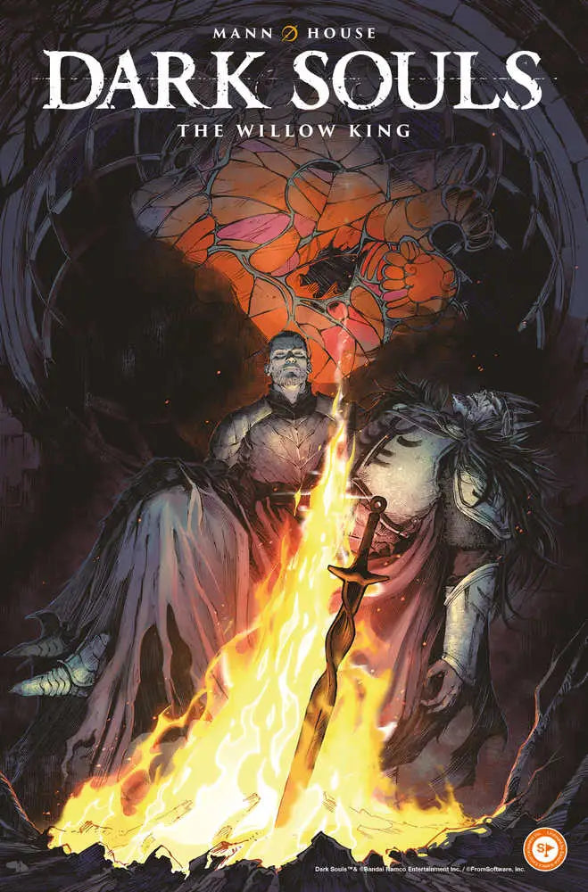 Dark Souls: The Willow King comic cover with figures around a bonfire