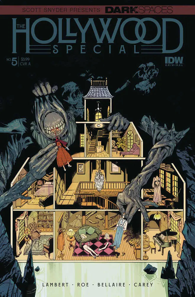Cross-section of a haunted Victorian mansion on Dark Spaces Hollywood Special #5 cover art