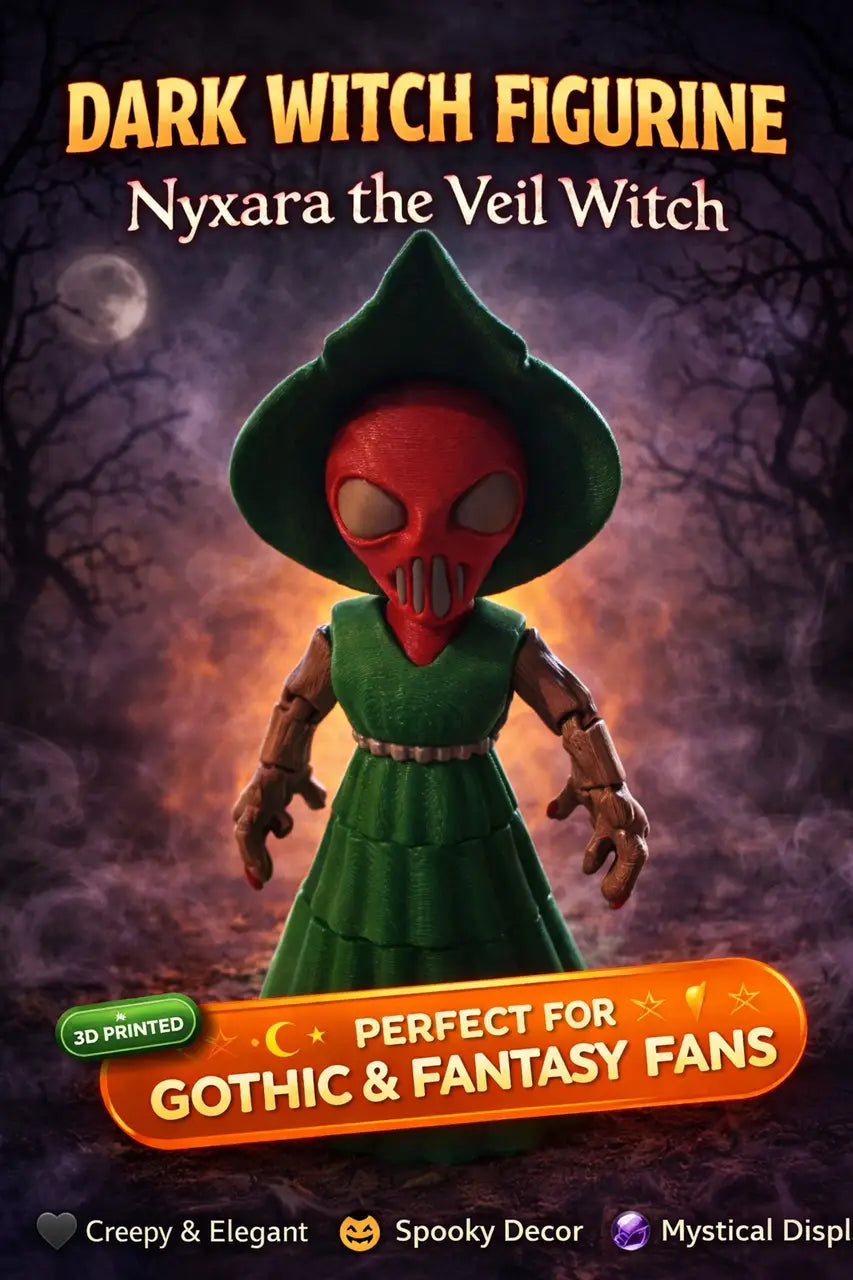 Dark Witch Figurine Gothic Fantasy 3D Printed Spooky Hooded Figure Gift - Scream - Collectibles