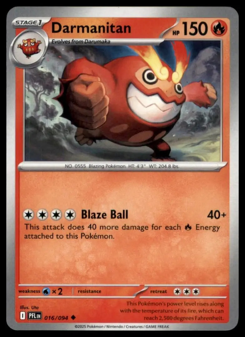 Darmanitan 016/094 Me02: Phantasmal Flames Regular Pokemon - Pokémon Card Single