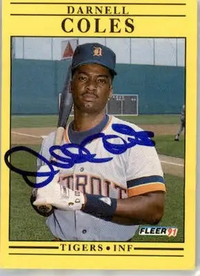 Darnell Coles - 1991 Fleer - #333 - AUTO Baseball - Baseball Card Single