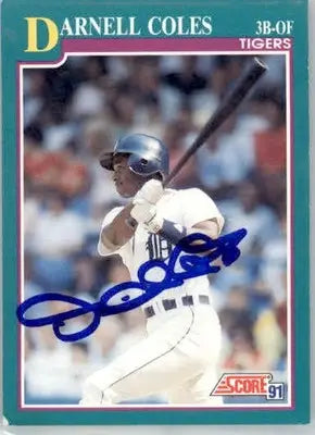 Darnell Coles - 1991 Score - #629 - AUTO Baseball - Baseball Card Single