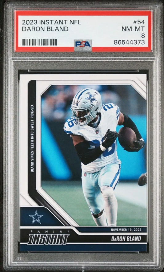 Daron Bland 2023 Panini NFL #54 Card 1 of 401 Ties Pick-6 Record PSA 8 NM-MT - Football Card Single