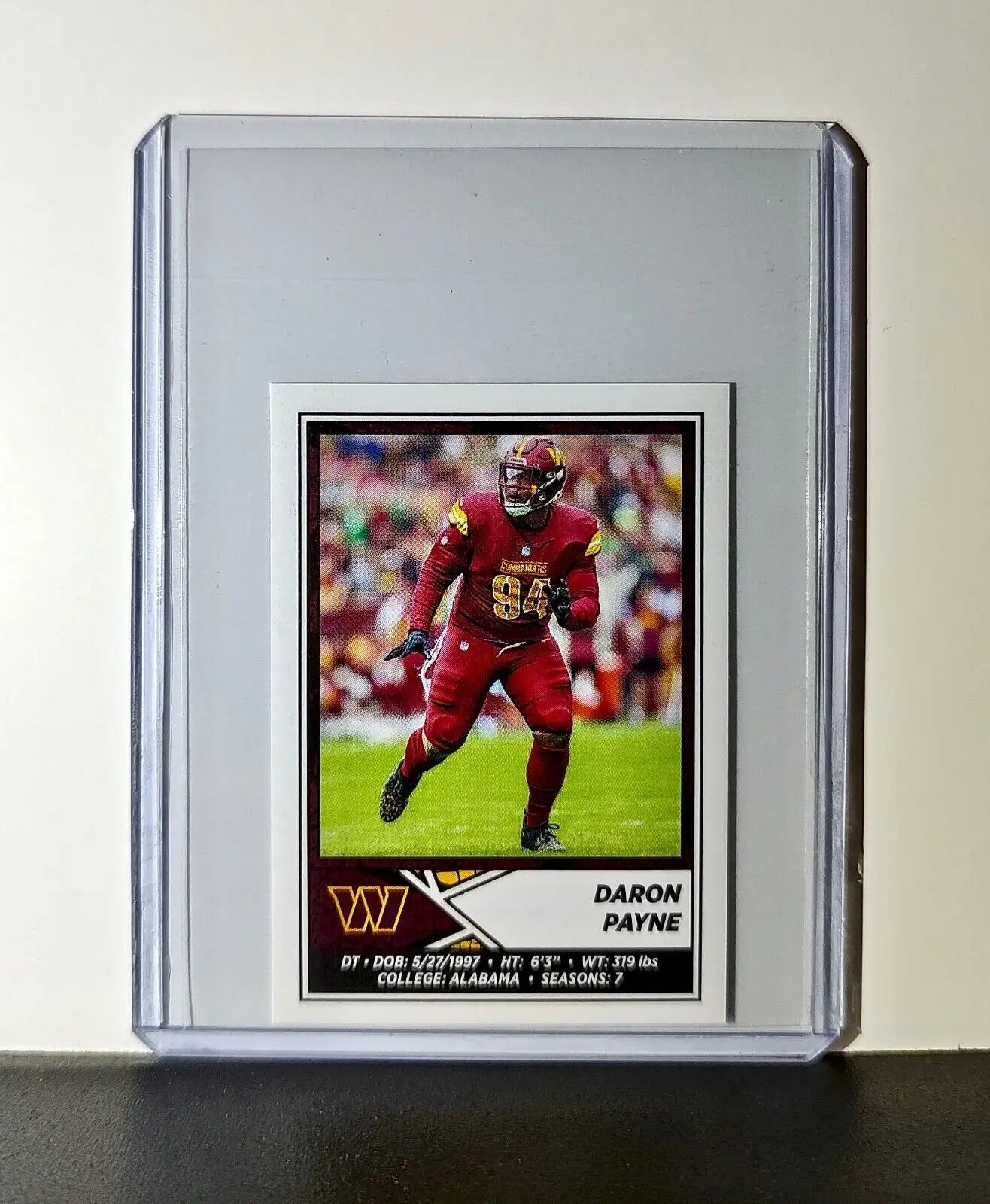 Daron Payne 2024 Panini NFL Sticker #353 Washington Commanders