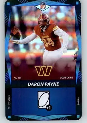 Daron Payne - 2024 UNO Elite Core Edition - Blue Foil - #136 - Football - Football Card Single