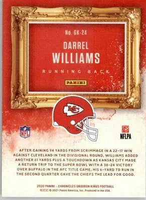 Darrel Williams - 2020 Panini Chronicles - Gridiron Kings - #GK-24 - Football - Football Card Single