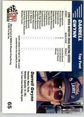 Darrell Gwynn’s Car - 1991 Pro Set NHRA - #65 - Racing - Racing Card Single