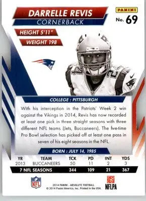 Darrelle Revis - 2014 Panini Absolute - #69 - Retail Football - Football Card Single