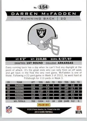 Darren McFadden - 2013 Score - #154 - Football - Football Card Single