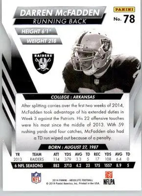 Darren McFadden - 2014 Panini Absolute - #78 - Retail Football