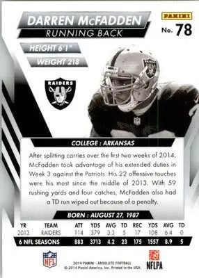 Darren McFadden - 2014 Panini Absolute - #78 - Retail Football - Football Card Single