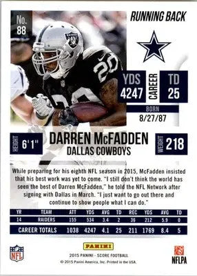 Darren McFadden - 2015 Score - #88 - Football - Football Card Single