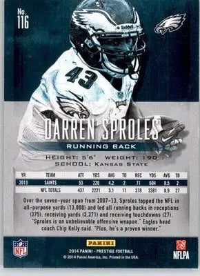 Darren Sproles - 2014 Panini Prestige - #116 - Football - Football Card Single