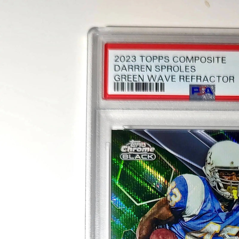 Darren Sproles 2023 Topps Chrome Black #143 Green Wave Refractor 52/99 PSA 9