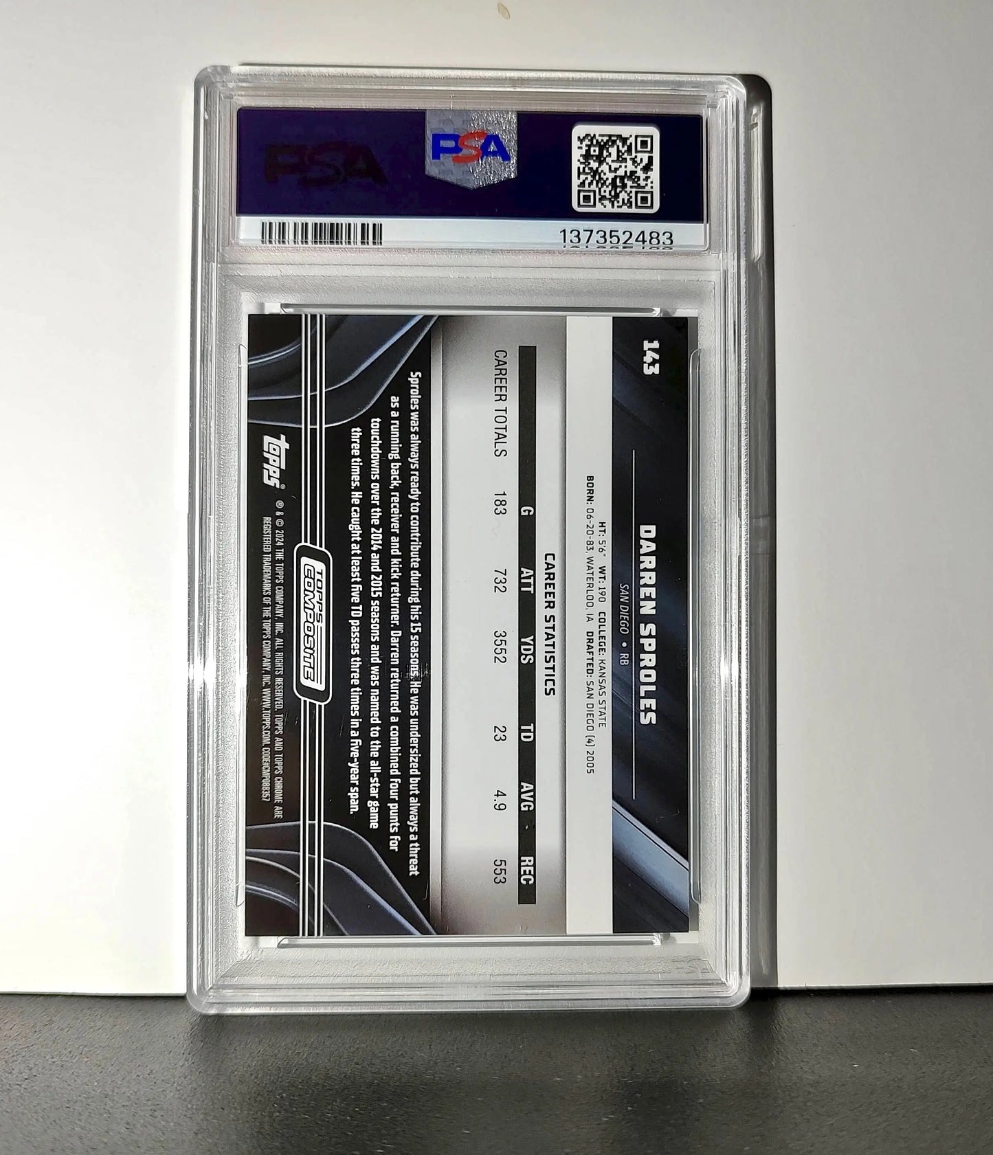 Darren Sproles 2023 Topps Chrome Black #143 Green Wave Refractor 52/99 PSA 9