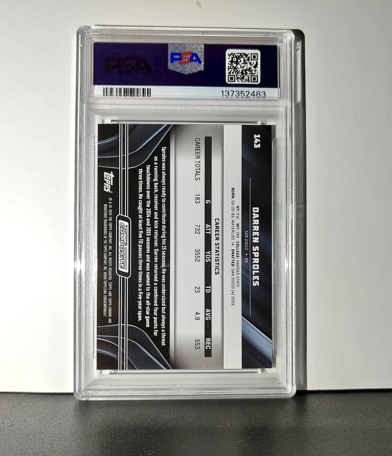Darren Sproles 2023 Topps Chrome Black #143 Green Wave Refractor 52/99 PSA 9