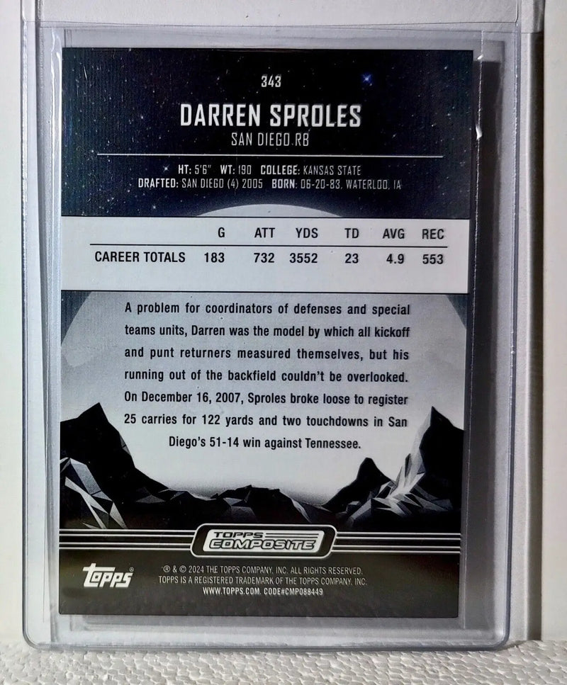 Darren Sproles 2023 Topps Midnight NFL #343 Football Card San Diego Chargers
