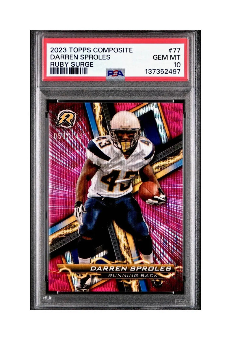 Darren Sproles 2023 Topps Resurgence #77 Ruby Surge 058/199 PSA 10 Gem Mint