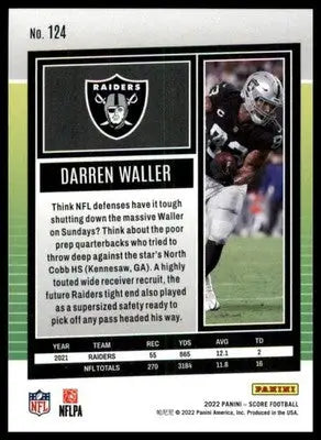 Darren Waller 2022 Score #124 Las Vegas Raiders - Football Card Single