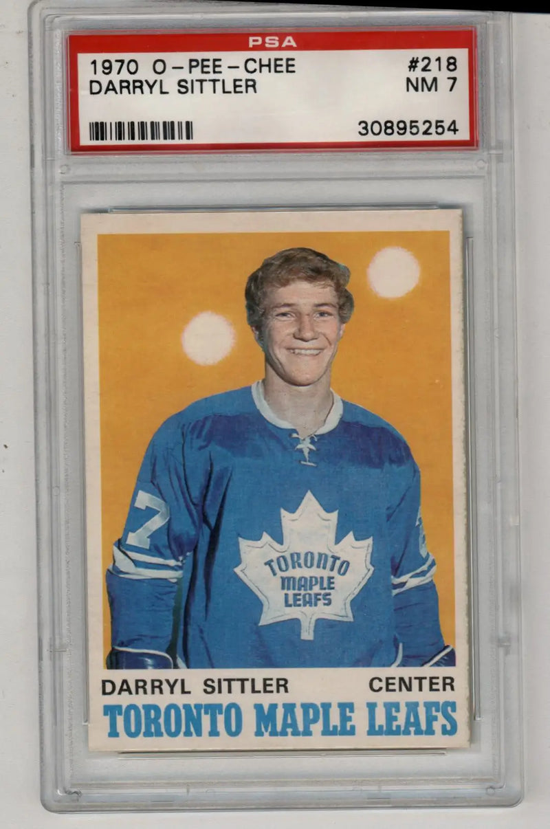 Darryl Sittler 1970-71 O-Pee-Chee #218 PSA 7 Near Mint 5254 - Hockey Card Single