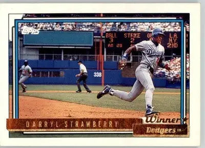 Darryl Strawberry - 1992 Topps - #550a - Gold Winners print code D* Baseball - Baseball Card Single