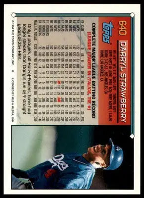 Darryl Strawberry 1994 Topps #640 Los Angeles Dodgers - Baseball Card Single