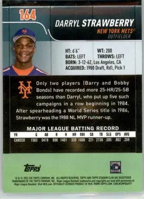 Darryl Strawberry - 2022 Stadium Club Chrome - #164 - Baseball - Baseball Card Single
