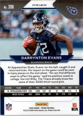 Darrynton Evans - 2020 Panini Prizm - #396 - Prizm Lazer RC Football - Football Card Single
